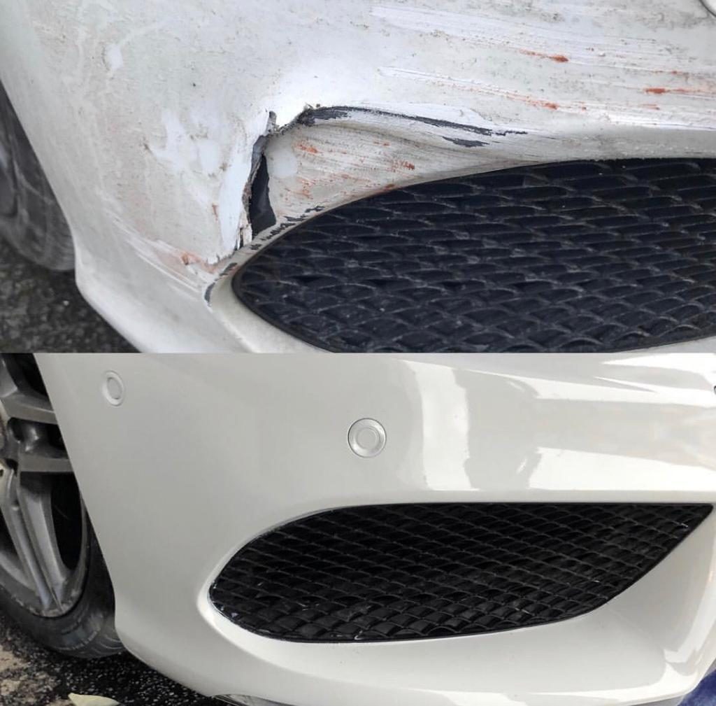 Blech- und Stoßstangenreparatur vorher und nachher